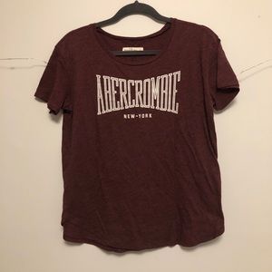 Abercrombie&Fitch logo burgundy tshirt